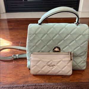 Kate Spade Quilted Crossbody Bag - Light Green